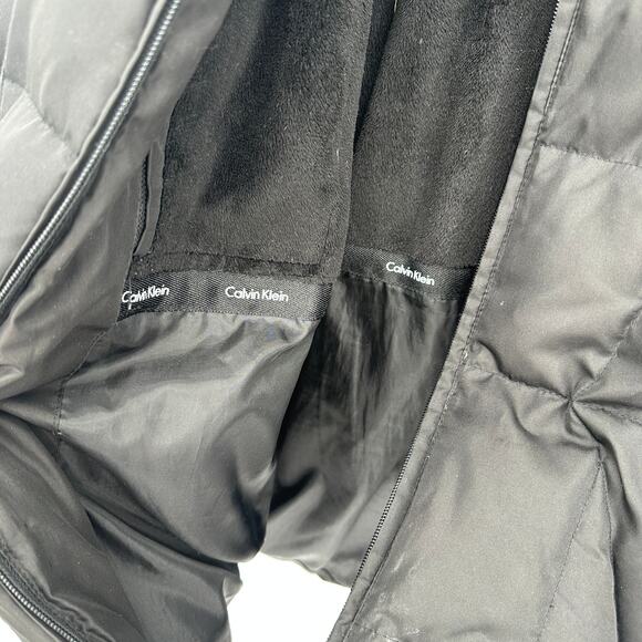 Calvin Klein Womens Black Puffer Jacket Size XL 60% Duck Down Hoodless Coat - Picture 5 of 9